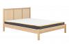 4ft6 Double Rattan and Oak Colour Wood Bed Frame 2